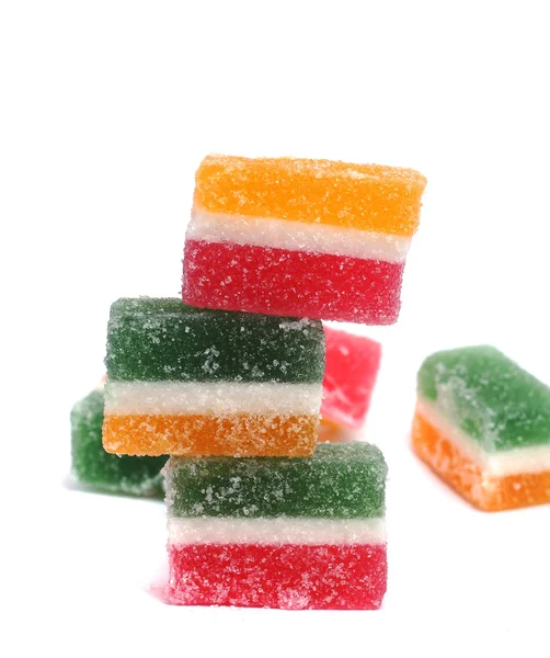 Colored fruit candy isolated on white background — Stock Photo, Image
