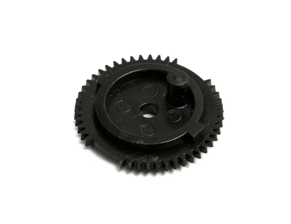 Large black gear isolated on white background — Stock Photo, Image