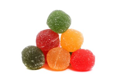 lezzetli meyve şeker beyaz bir arka plan üzerinde