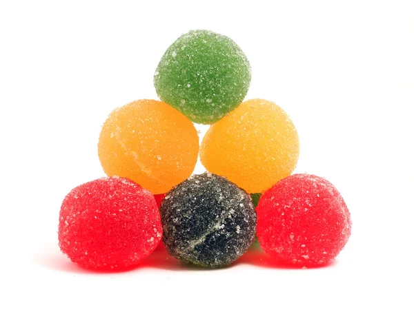 Delicious fruit candy on a white background — Stock Photo, Image