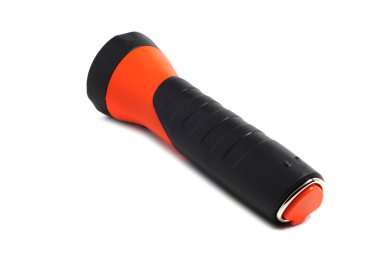 gray-orange flashlight on a white background