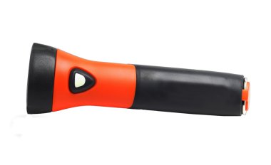 gray-orange flashlight on a white background