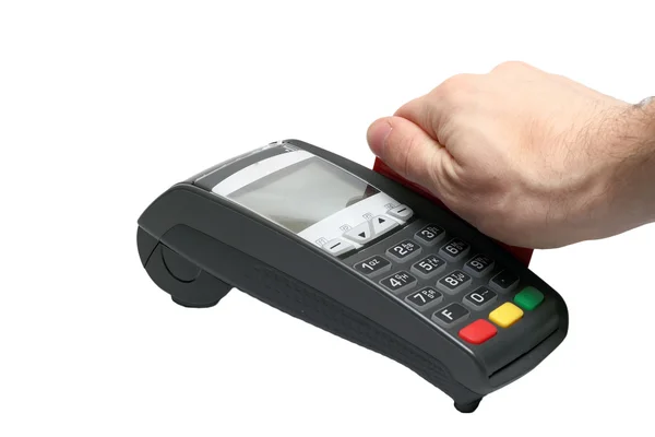 The payment process in the terminal card — Stock Photo, Image