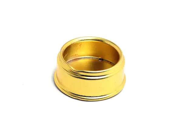 Small container gold color on a white background — Stock Photo, Image