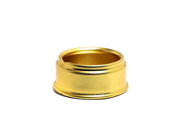 Small container gold color on a white background — Stock Photo, Image