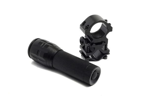 Strong metal mounting flashlight and flashlight — Stock Photo, Image