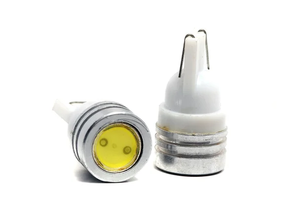 Old small LED bulbs on a white background — Stock Photo, Image