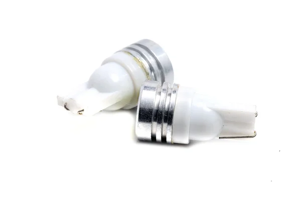 Old small LED bulbs on a white background — Stock Photo, Image