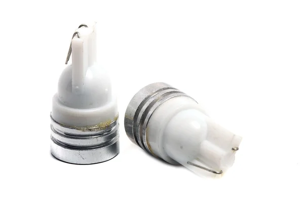 Old small LED bulbs on a white background — Stock Photo, Image