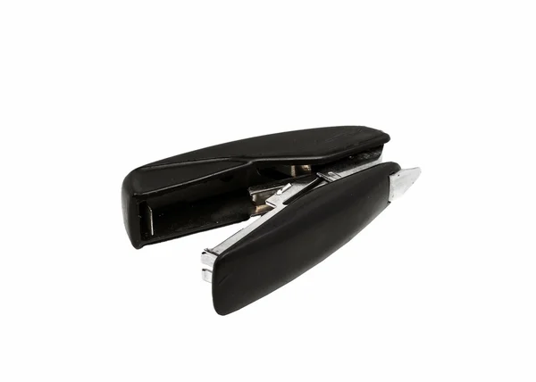 Old dusty black office stapler on a white background — Stock Photo, Image