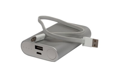 powerful external battery with USB wire clipart