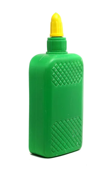 Große grüne Flaschen Leimpapier — Stockfoto