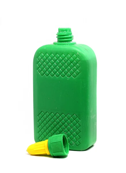 Big green bottles of glue stationery — Stock Photo, Image