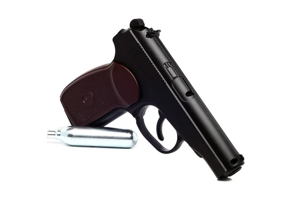 A true copy of dusty air gun on a white background — Stock Photo, Image