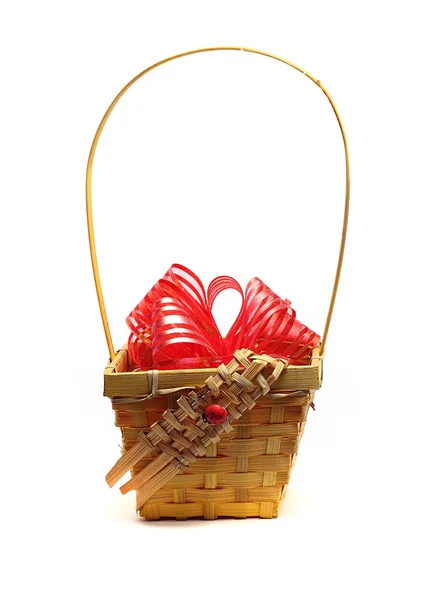 Wattled small basket on a white backgroundwattled small basket o — Stock Photo, Image