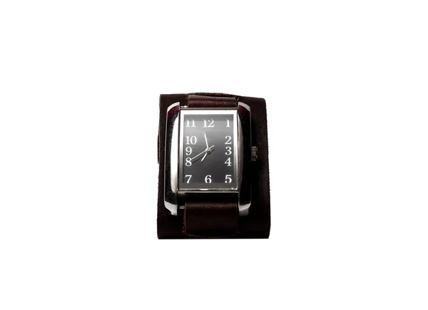 Small wrist watch with leather strap — Stock Photo, Image