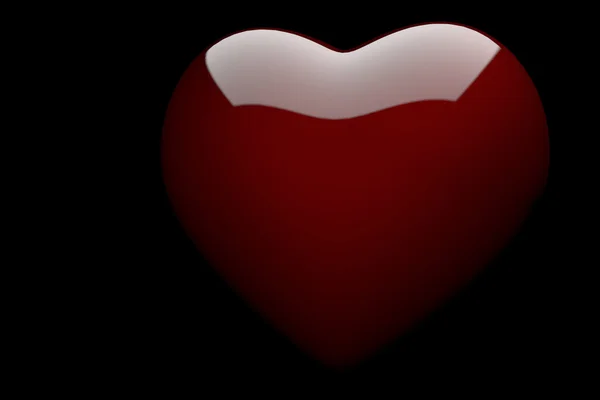 Big red heart on a black background — Stock Photo, Image