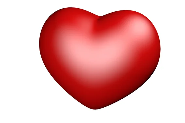 Czerwone serce na białym tle — Zdjęcie stockowe