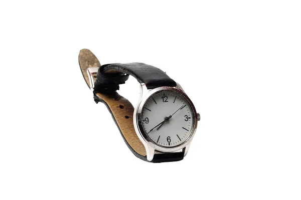 흰색 바탕에 작은 기계적인 손목 시계 — 스톡 사진