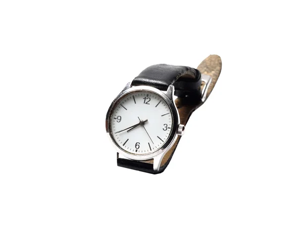 Piccolo orologio da polso meccanico su sfondo bianco — Foto Stock