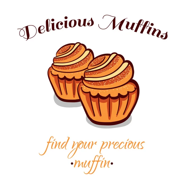 Pâtisserie délicieux muffins — Image vectorielle