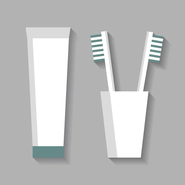 टूथपेस्ट आणि टूथब्रश — स्टॉक व्हेक्टर