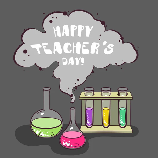 Happy Teachers Day Chemistry — Stock Vector