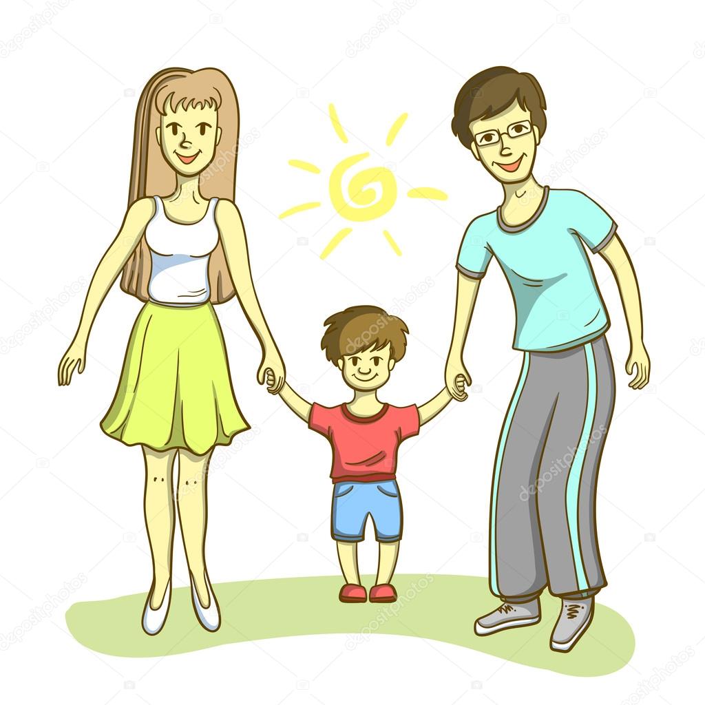 Happy Family On White Background Stock Vector C Your Solution