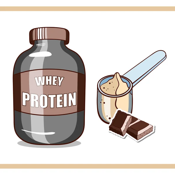 JAR s čokoládové Protein — Stockový vektor
