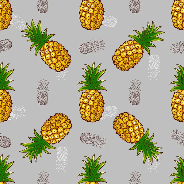 Naadloos patroon met ananas — Stockvector