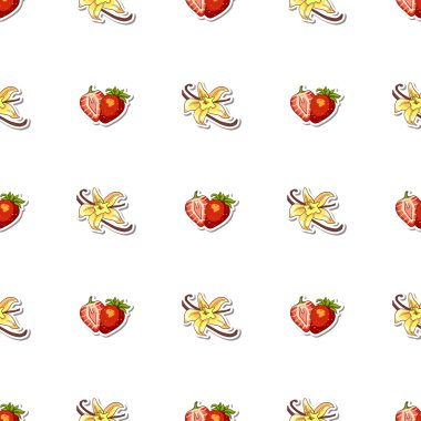 Dikişsiz desen çilek vanilya