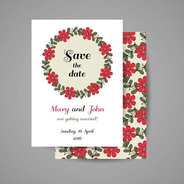 Düğün davetiyesi çiçek çelenk