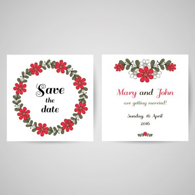 Kartpostal kırmızı çelenk