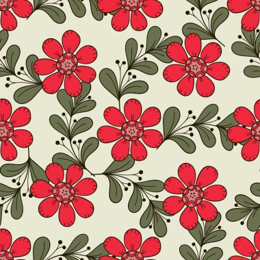 çiçekler ve yapraklar doodle