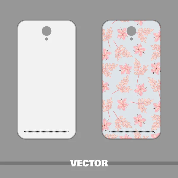 手机盖粉色的花朵 — 图库矢量图片