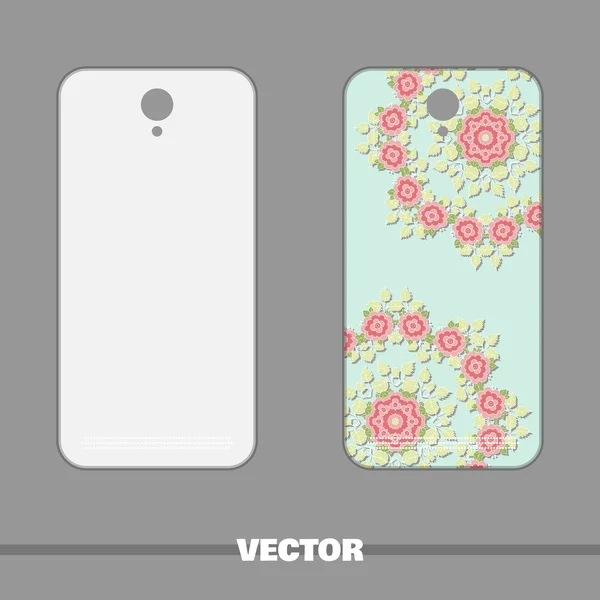 Telefon s Ornament růže — Stockový vektor