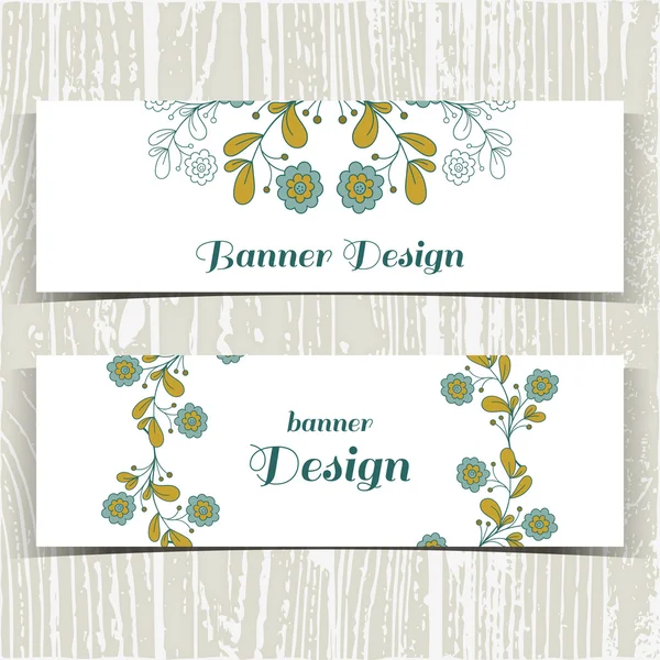 Banners con flores azules — Archivo Imágenes Vectoriales