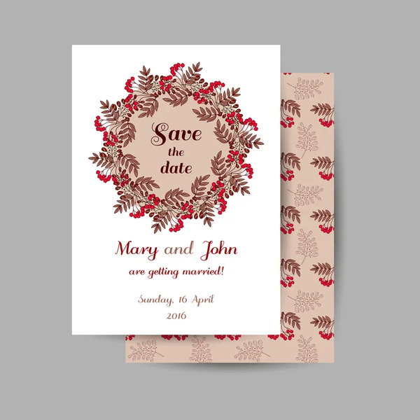 Invitation de mariage Baies rouges — Image vectorielle