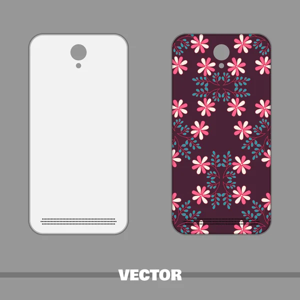 Telefon kryt Doodle květiny — Stockový vektor