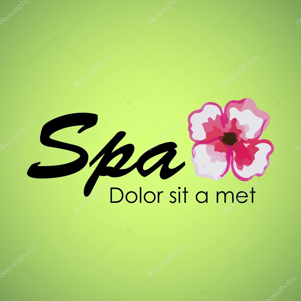Hand drawn pink flower for your logo. Vector illustration