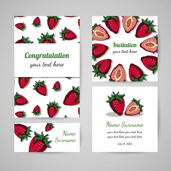 Strawberrypostcard — Wektor stockowy