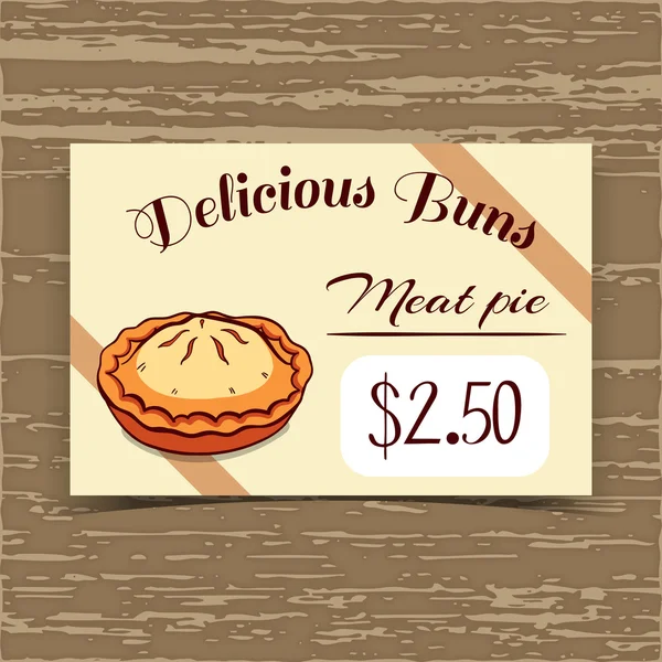 Price Tag Design Meat Pie — Stock Vector