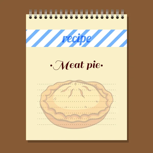 Recipe Book Meat Pie — Stock Vector