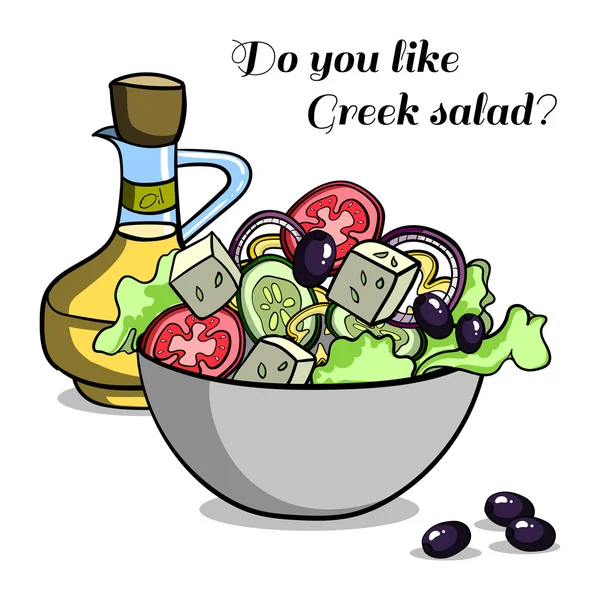 Natuurvoeding Griekse salade — Stockvector