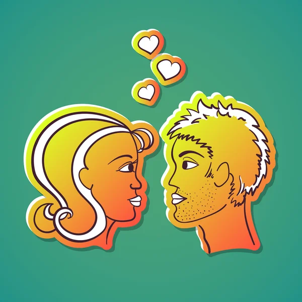 Saint Valentines Day woorden Sticker Green — Stockvector
