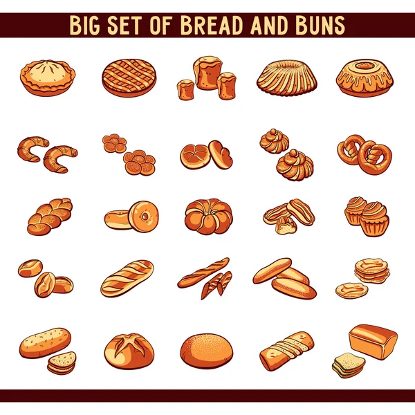 Bread And Buns Collection — Stock Vector