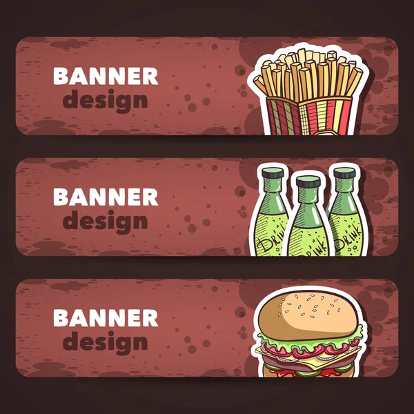 Fast-Food-Banner — Stockvektor