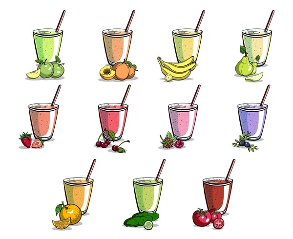 Smoothies kümesi — Stok Vektör