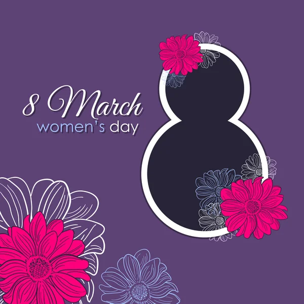 8 de marzo Día Internacional de la Mujer — Vector de stock