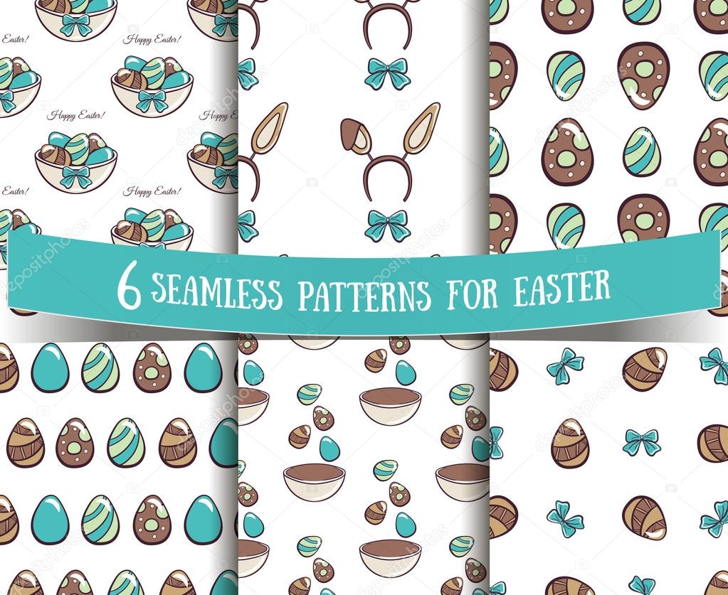Set Of Seamless Patterns Easter